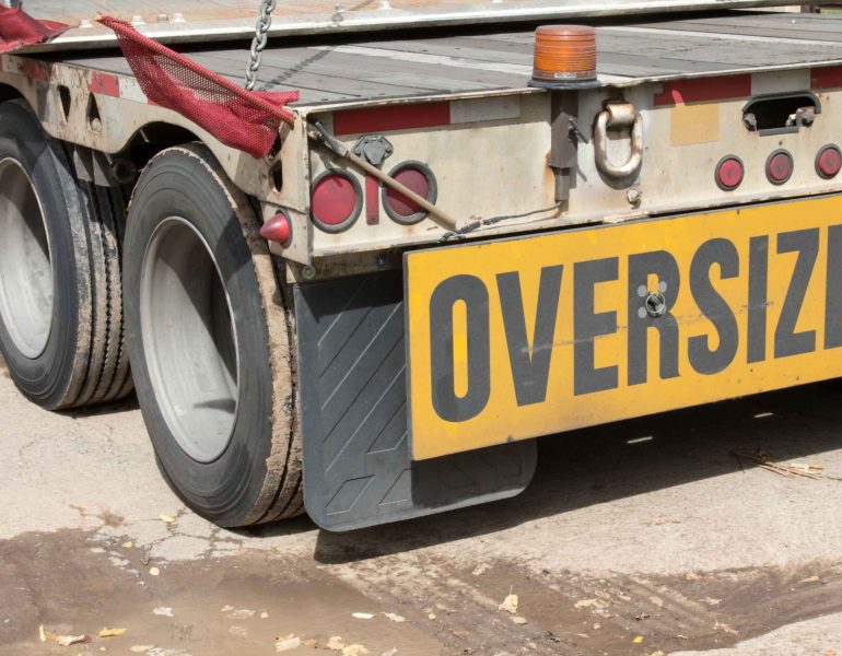 Close of up oversive truck signage